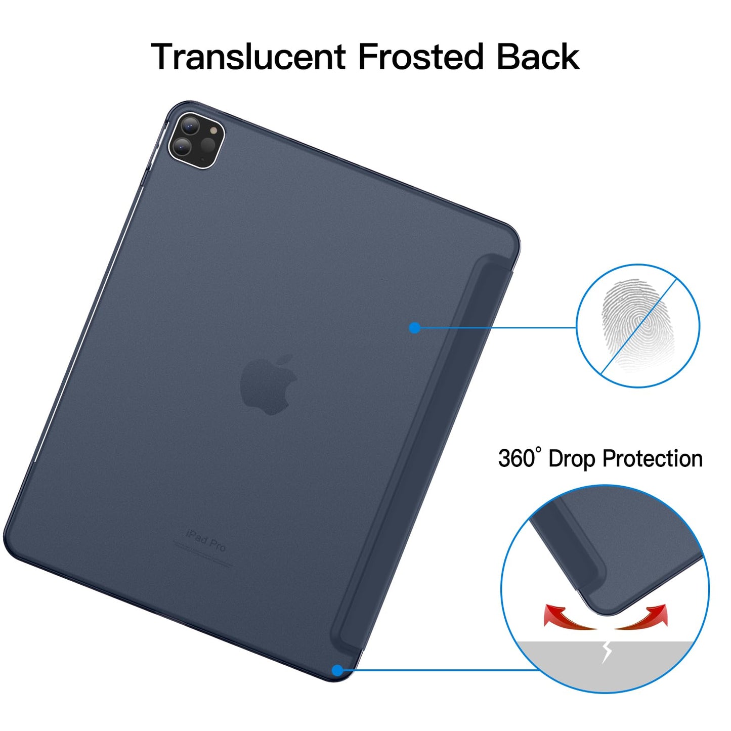 JETech Case for iPad Pro 12.9-Inch (2020/2018 Model, 4th/3rd Generation), Compatible with Pencil, Cover Auto Wake/Sleep (Black)