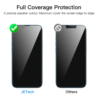 JETech Privacy Full Coverage Screen Protector for iPhone 14 Pro Max 6.7-Inch, Anti-Spy Tempered Glass Film, Edge to Edge Protection Case-Friendly, 2-Pack