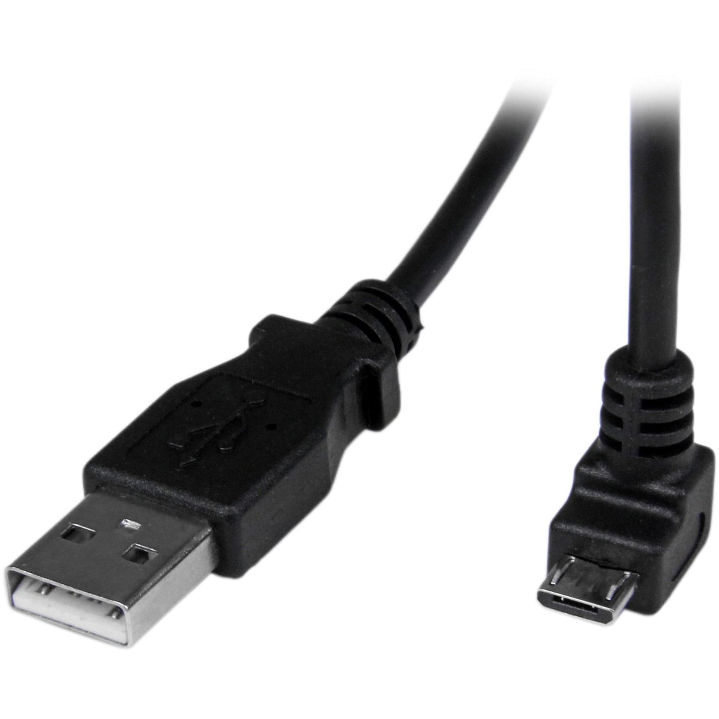 StarTech.com 1m Micro USB Cable Cord - A to Up Angle Micro B - Up Angled Micro USB Cable - 1x USB A (M), 1x USB Micro B (M) - Black (USBAUB1MU)