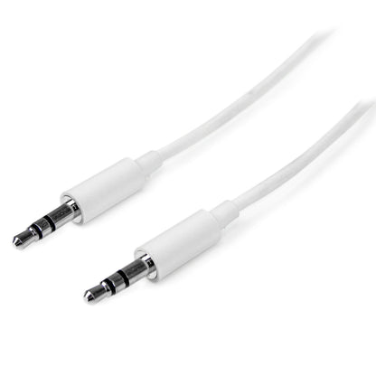 StarTech.com 15 ft. (4.6 m) 3.5mm Audio Cable - 3.5mm Slim Audio Cable - Gold Plated Connectors - Male/Male - Aux Cable (MU15MMS), Black