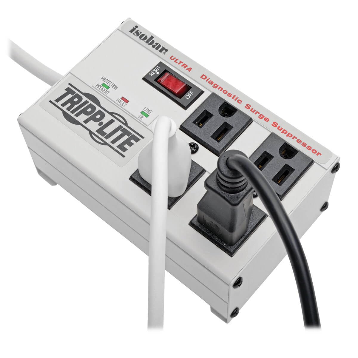 Tripp Lite ISOBAR6ULTRA Isobar 6 Outlet Heavy Duty Power Strip Surge Protector, 3330 Joules, 6ft Cord, Flat Plug, Metal Power Strip, Industrial Garage Work Shop Bench, Under Desk and Wall Mountable