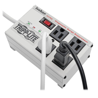 Tripp Lite ISOBAR6ULTRA Isobar 6 Outlet Heavy Duty Power Strip Surge Protector, 3330 Joules, 6ft Cord, Flat Plug, Metal Power Strip, Industrial Garage Work Shop Bench, Under Desk and Wall Mountable