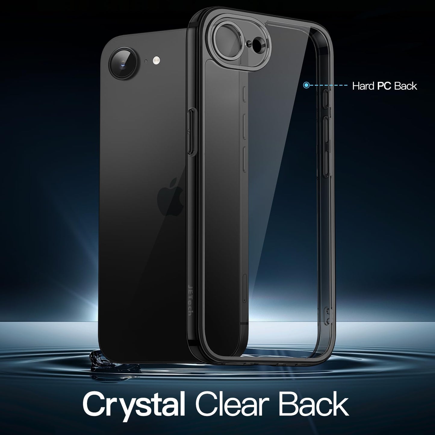 JETech Case for iPhone 16 6.1-Inch, Non-Yellowing Shockproof Phone Bumper Cover, Anti-Scratch Clear Back (Clear)