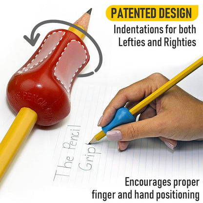 The Pencil Grip Original Pencil Grippers 6 Pcs, Improves Kids Handwriting, Ergonomic Pen Holder for Righties & Lefties, Ideal for Kids, Toddlers, Adults, Writing Tool with Finger Cushion