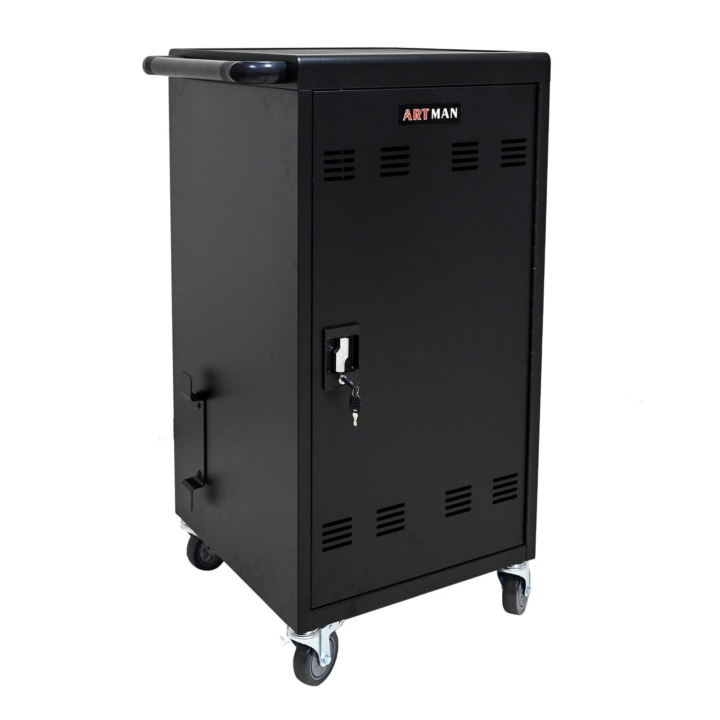 16 Devices Mobile Charging Cart for Laptop Up to 16.3-inch Screen, Charging Station and Tablet Storage Cart for iPad, Chromebooks with Cord Organizer, Black