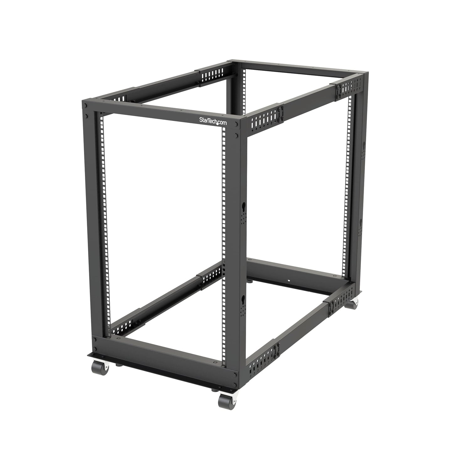 StarTech 42U 4-Post Server Rack, 19in Open Frame Rack with 40in (101cm) Mounting Depth and 1323lb (600kg) Weight Capacity, Mobile or Floor Mount IT Rack