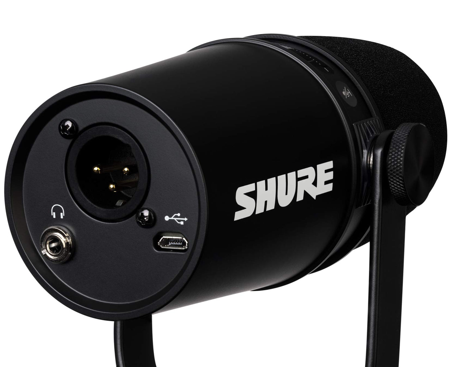 Shure MV7 USB Podcast Microphone for Podcasting, Recording, Live Streaming & Gaming, Built-in Headphone Output, All Metal USB/XLR Dynamic Mic, Voice-Isolating Technology, TeamSpeak Certified - Black