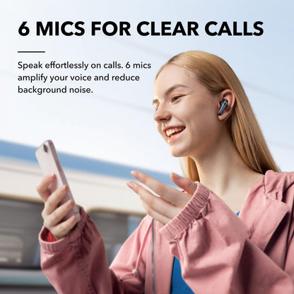 Soundcore by Anker Liberty 4 NC Wireless Noise Cancelling Earbuds, 98.5% Noise Reduction, Adaptive Noise Cancelling to Ears and Environment, Hi-Res Sound, 50H Battery, Wireless Charging (Renewed)