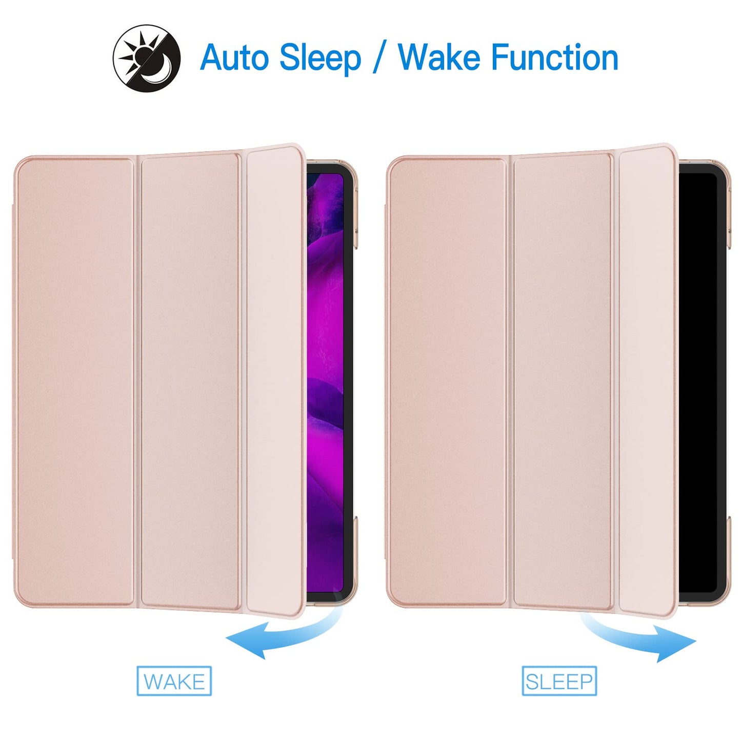 JETech Case for iPad Pro 12.9-Inch (2020/2018 Model, 4th/3rd Generation), Compatible with Pencil, Cover Auto Wake/Sleep (Black)