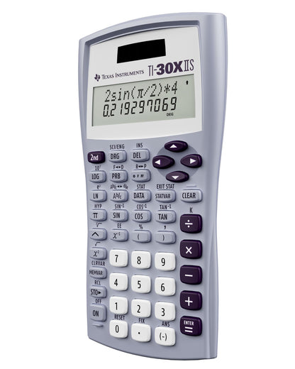 Texas Instruments TI-30XIIS Scientific Calculator, Black with Blue Accents (30XIIS/TBL/1L1/BK)