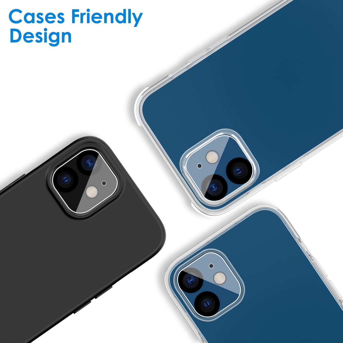 JETech Camera Lens Protector for iPhone 12 Pro Max 6.7-Inch, 9H Tempered Glass, HD Clear, Anti-Scratch, Case Friendly, Does Not Affect Night Shots, 3-Pack