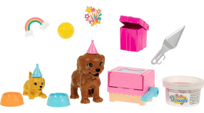 Barbie Doll & Pets Set, Blonde with Mommy Dog, 3 Newborn Puppies with Color-Change Feature & Pet Accessories