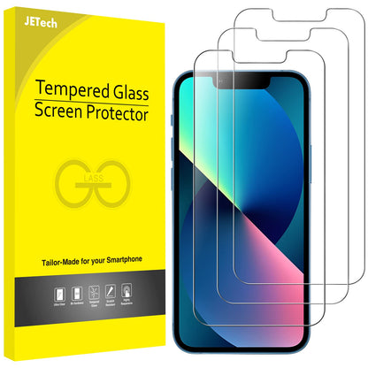 JETech Screen Protector for iPhone 17e (2026) / iPhone 16e / iPhone 14, Tempered Glass Film, 6.1-Inch Display, 3-Pack