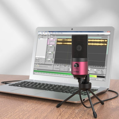 FIFINE USB Microphone, Metal Condenser Recording Microphone for MAC OS, Windows, Cardioid Laptop Mic for Recording Vocals, Voice Overs, Streaming, Meeting and YouTube Videos-K669B