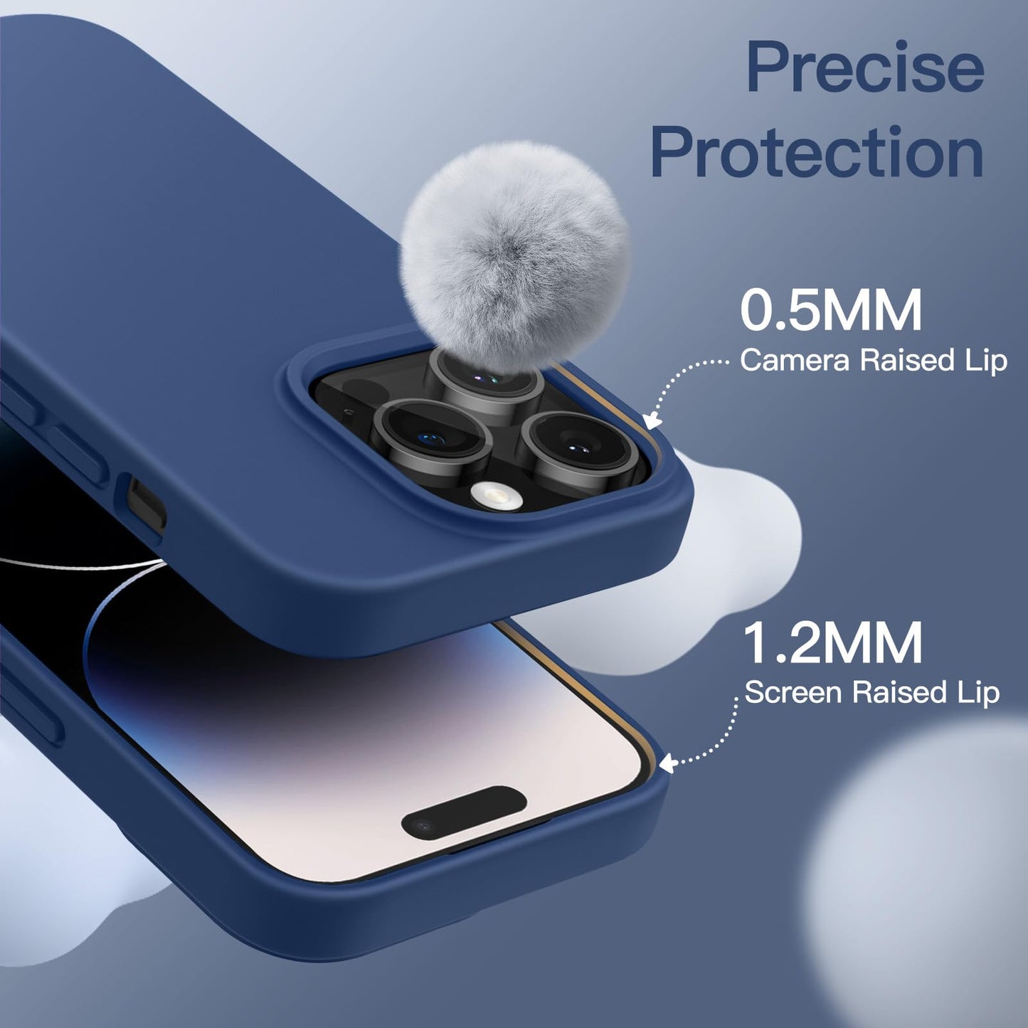 JETech Silicone Case for iPhone 14 6.1-Inch, Silky-Soft Touch Full-Body Protective Phone Case, Shockproof Cover with Microfiber Lining (Black)
