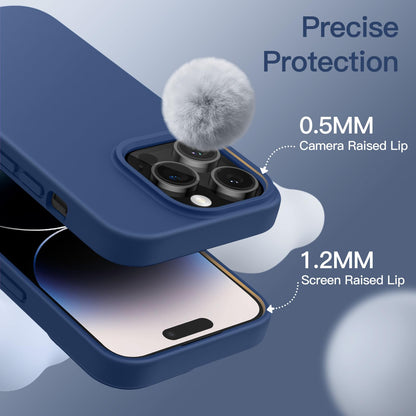 JETech Silicone Case for iPhone 14 6.1-Inch, Silky-Soft Touch Full-Body Protective Phone Case, Shockproof Cover with Microfiber Lining (Black)