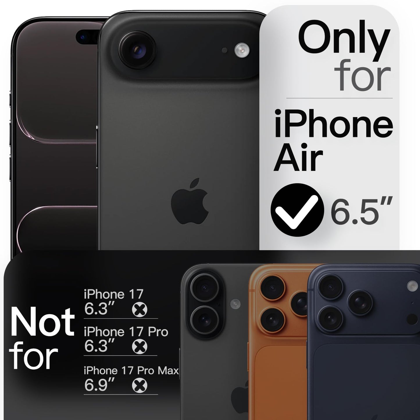 JETech Magnetic Slim Case for iPhone 17 Pro Max 6.9-Inch, Compatible with MagSafe, Ultra-Thin Lightweight Minimalist Phone Cover with Matte Finish and Full Camera Lens Protection (Black)
