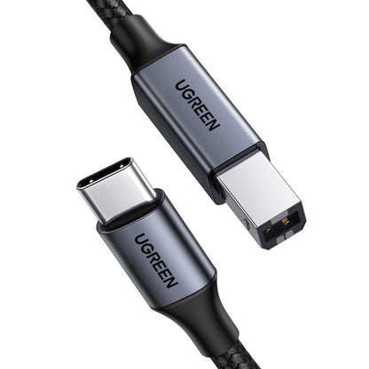 UGREEN USB B to USB C 6 FT Printer Cable, Nylon USB B to C Cord for MacBook Pro/Air, MIDI Cable Compatible with Yamaha Piano Keyboard, DAC, DJ Controller for iPad