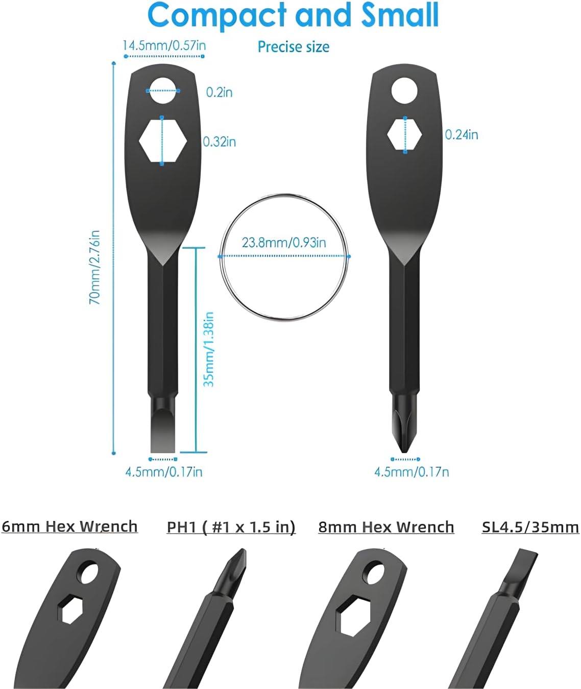 Gifts for men, Portable 4-in-1 Pocket Screwdriver Keychain Multitool, a Cool Gadget Perfect for Dads, Husbands and Boyfriends
