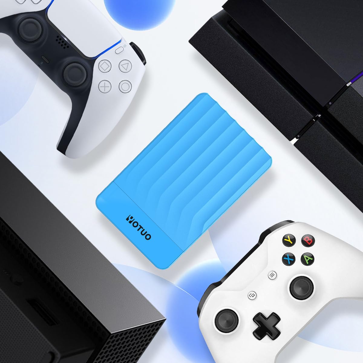 YOTUO 500GB External Hard Drive, Portable Storage Expansion HDD, USB 3.0 & USB-C for PC, Mac, Desktop, Laptop, Smartphone, PS4, Xbox One, Xbox 360, Office & Game Black