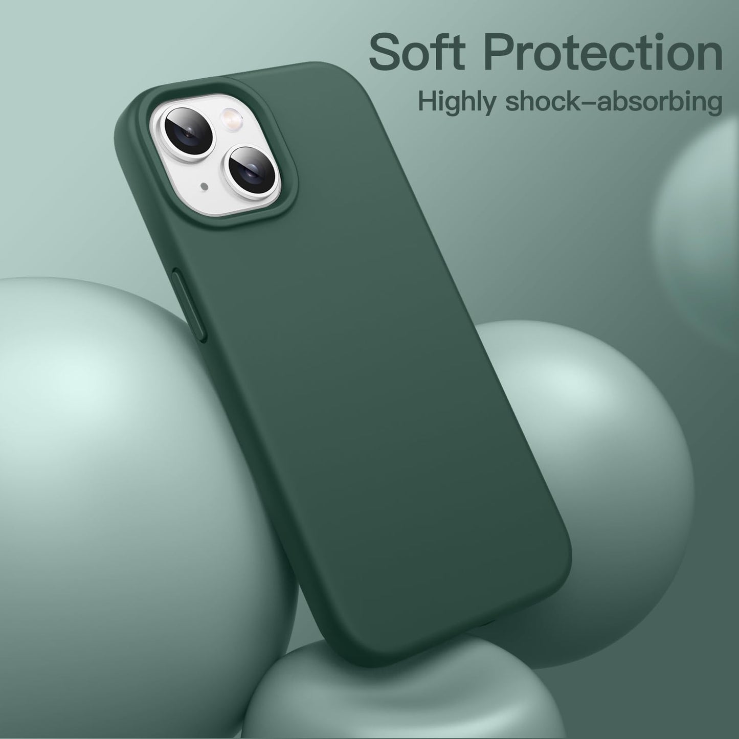 JETech Silicone Case for iPhone 14 6.1-Inch, Silky-Soft Touch Full-Body Protective Phone Case, Shockproof Cover with Microfiber Lining (Black)