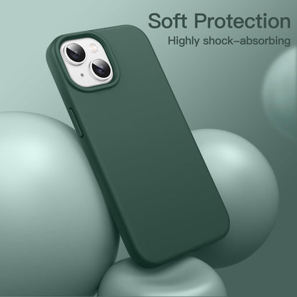 JETech Silicone Case for iPhone 14 6.1-Inch, Silky-Soft Touch Full-Body Protective Phone Case, Shockproof Cover with Microfiber Lining (Black)