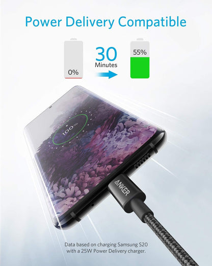 Anker USB C to USB C Cable, Type-C 60W Fast Charging Cable (6 FT, 2Pack) for iPhone 17 Series, iPad mini 6 and More (Black)
