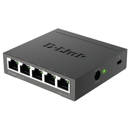 D-Link Ethernet Switch, 5 Port Gigabit Unmanaged Metal Desktop Plug and Play Compact (DGS-105),Black