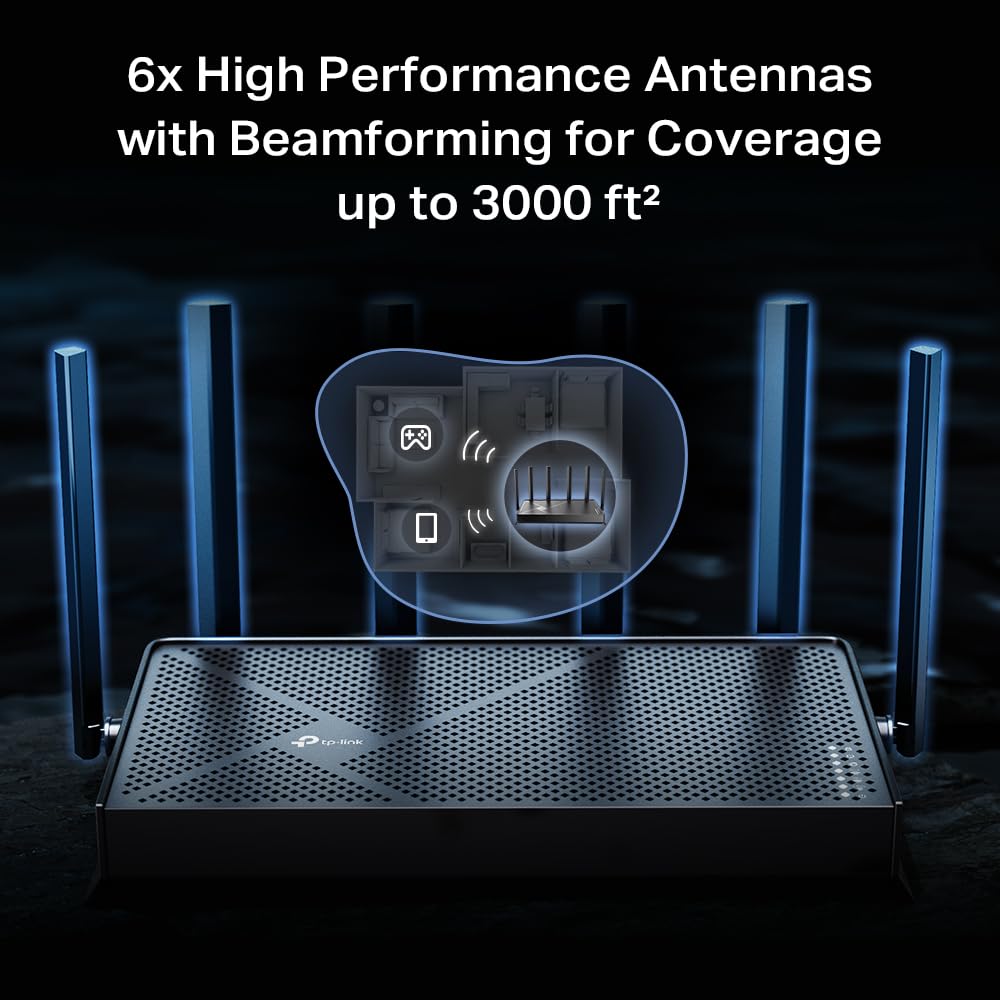 TP-Link AXE5400 Tri-Band WiFi 6E Router (Archer AXE75), 2025 PCMag Editors' Choice, Gigabit Internet for Gaming & Streaming, New 6GHz Band, 160MHz, OneMesh, Quad-Core CPU, VPN & WPA3 Security