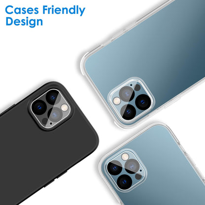 JETech Camera Lens Protector for iPhone 12 Pro Max 6.7-Inch, 9H Tempered Glass, HD Clear, Anti-Scratch, Case Friendly, Does Not Affect Night Shots, 3-Pack