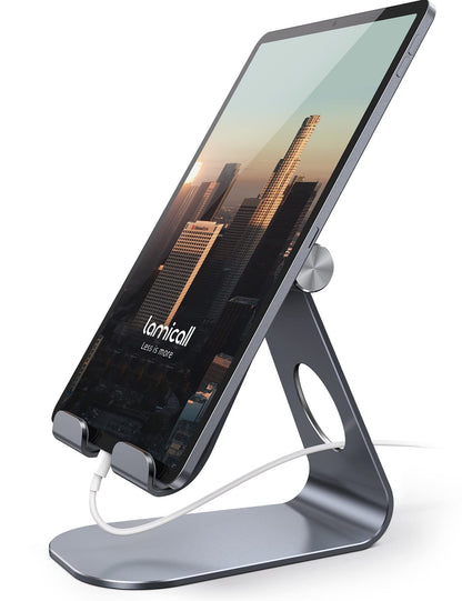 Lamicall S1 Tablet Stand, Adjustable Tablet Holder - Desktop Stand Dock Holder for 4-13" Tablet, iPad Pro 11, 9.7, 10.5, 12.9 Air Mini, Kindle, Tab, Switch, Viral Podcast Video Office Desk Accessories