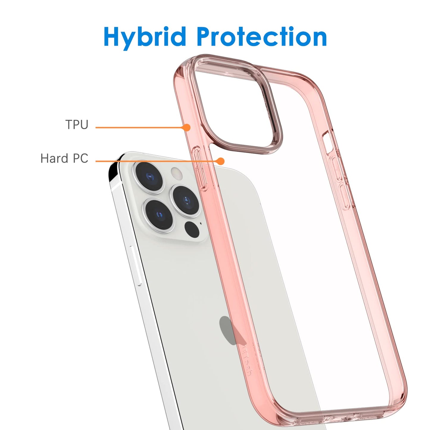 JETech Case for iPhone 13 Pro Max 6.7-Inch, Non-Yellowing Shockproof Phone Bumper Cover, Anti-Scratch Clear Back (Clear)
