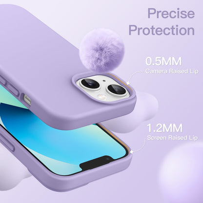 JETech Silicone Case for iPhone 13 6.1-Inch, Silky-Soft Touch Full-Body Protective Phone Case, Shockproof Cover with Microfiber Lining (Black)
