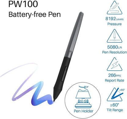 HUION Inspiroy H640P Drawing Tablet, 6x4 inch Digital Art with Battery-Free Stylus, 8192 Pen Pressure, 6 Hot Keys, Graphics Tablet for Drawing, Writing, Design, Teaching, Work with Mac, PC & Mobile