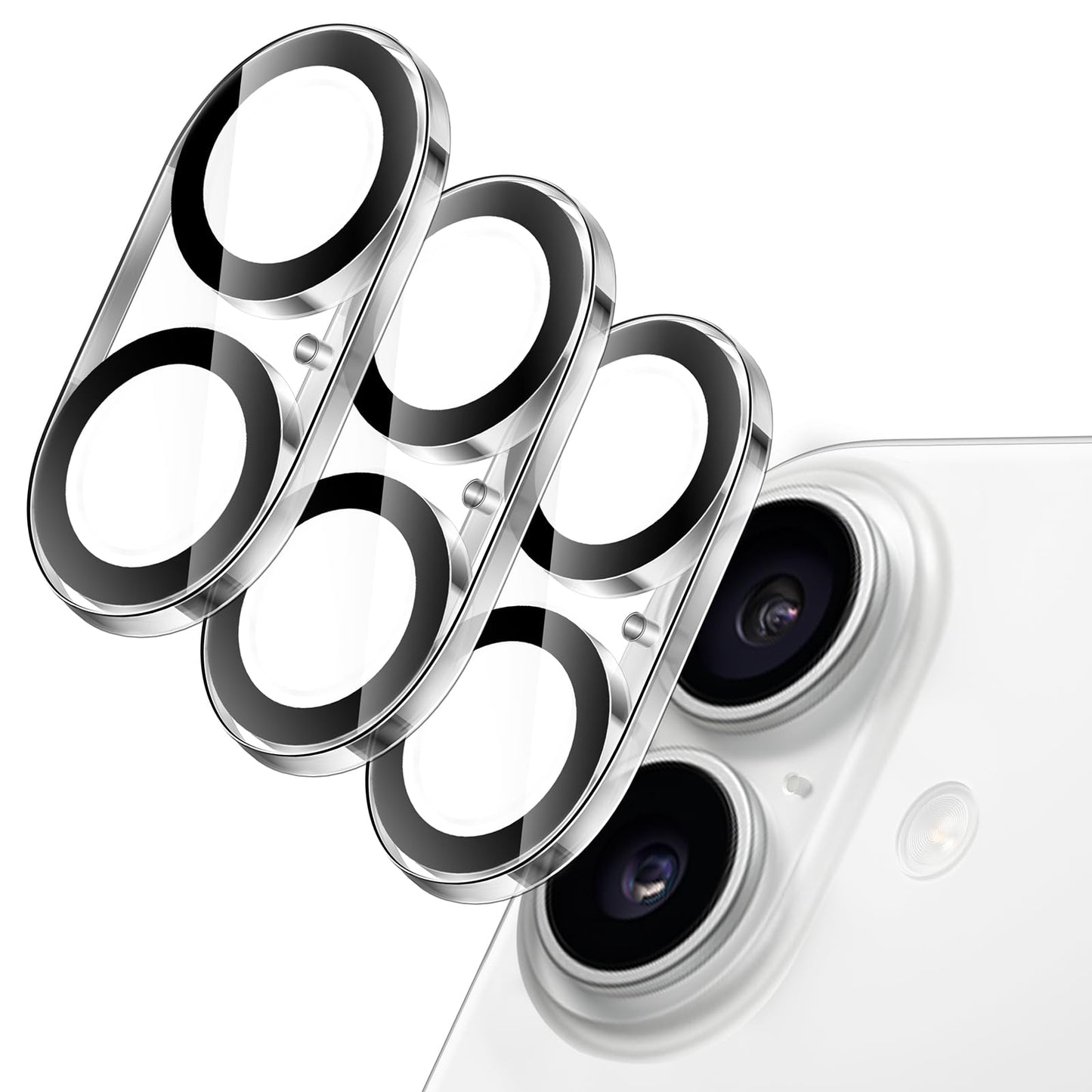 JETech Camera Lens Protector for iPhone 15 6.1-Inch and iPhone 15 Plus 6.7-Inch, 9H Tempered Glass, Anti-Scratch, Case Friendly, Does Not Affect Night Shots, HD Clear, 3-Pack