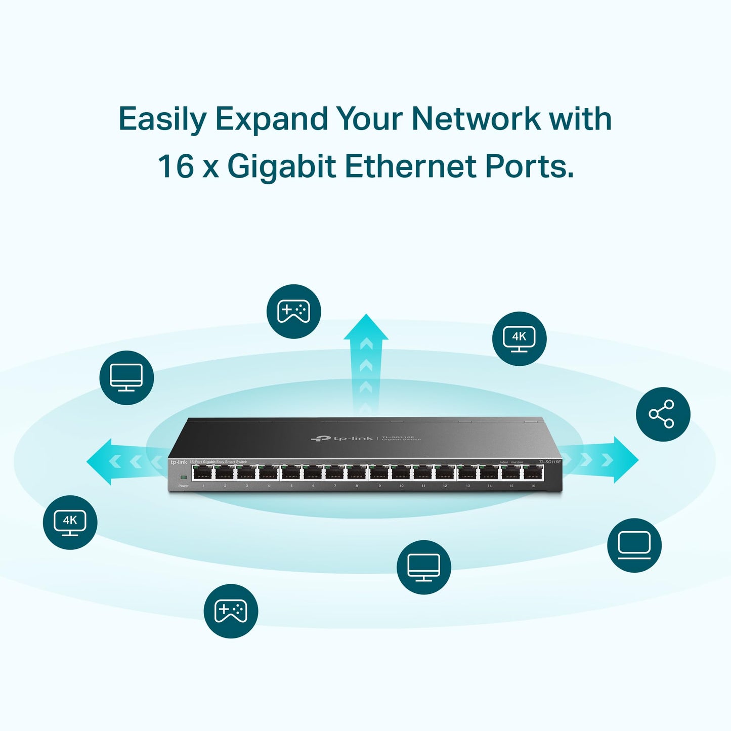 TP-Link 8 Port Gigabit Switch | Easy Smart Managed | Plug & Play | Desktop/Wall-Mount | Sturdy Metal w/ Shielded Ports | Support QoS, Vlan, IGMP and LAG (TL-SG108E)
