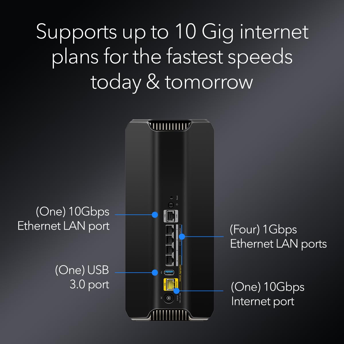NETGEAR Nighthawk Dual-Band WiFi 7 Router (RS100) – Router Only, BE3600 Wireless Speed (up to 3.6 Gbps) - Covers up to 2,000 sq. ft., 50 Devices – 2.5 Gig Internet Port - Free Expert Help