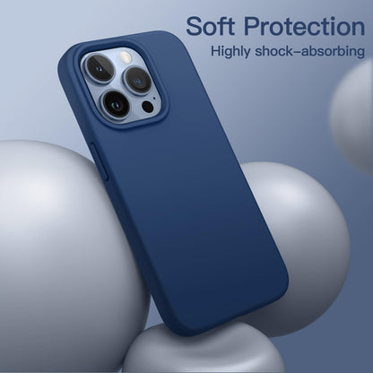 JETech Silicone Case for iPhone 13 6.1-Inch, Silky-Soft Touch Full-Body Protective Phone Case, Shockproof Cover with Microfiber Lining (Black)