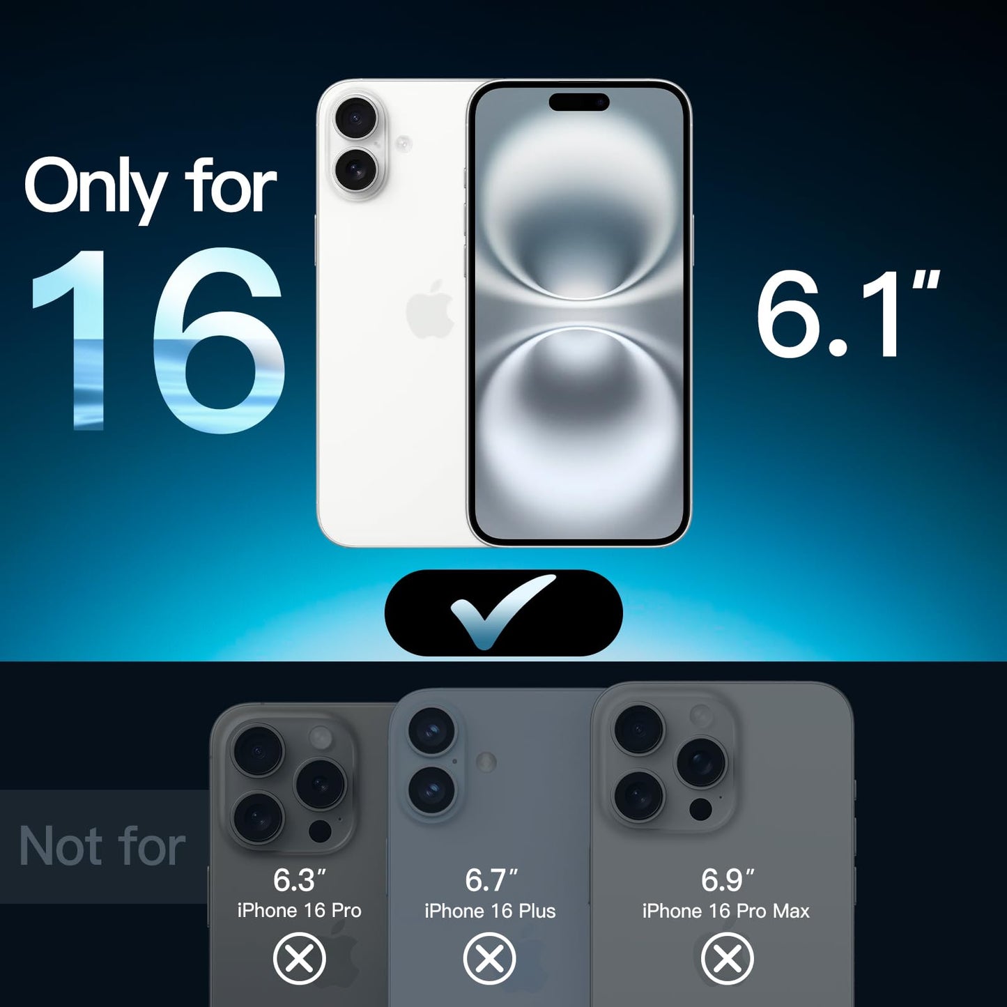 JETech Screen Protector for iPhone 15 6.1-Inch, Bubble Free, Tempered Glass Film with Easy Installation Tool, Case-Friendly, HD Clear, 2-Pack