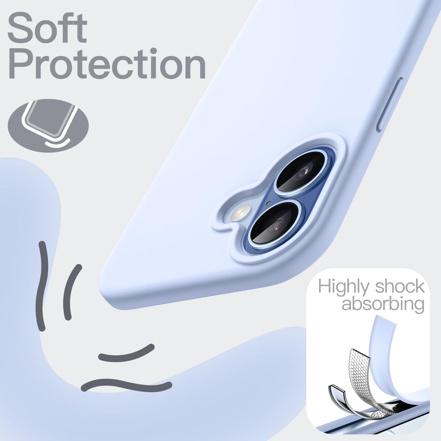 JETech Liquid Silicone Case for iPhone 17 Pro Max 6.9-Inch, Silky Soft Touch Full-Body Protection, Anti-Scratch Shockproof Phone Cover with Microfiber Lining (Dark Blue)