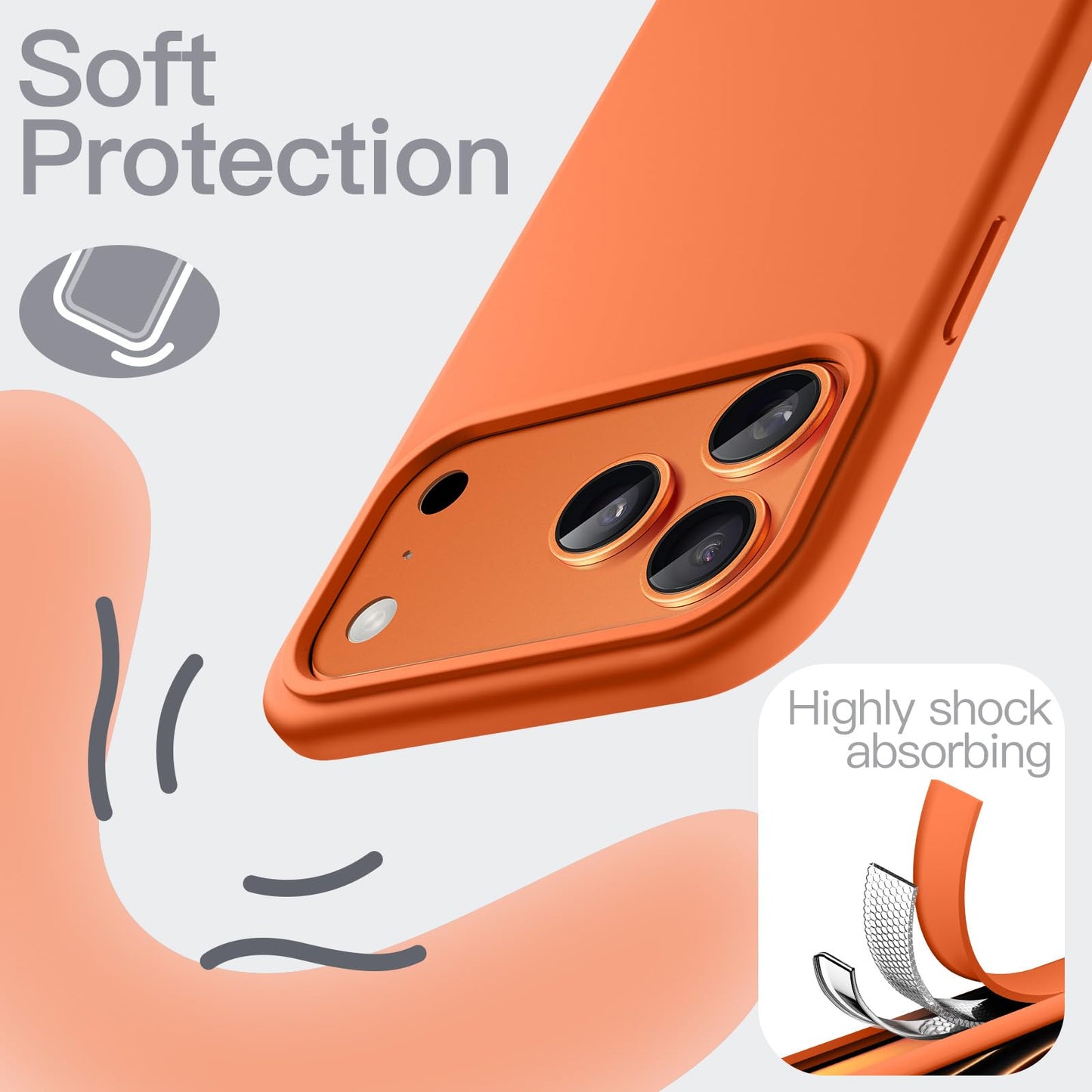JETech Liquid Silicone Case for iPhone 17 Pro Max 6.9-Inch, Silky Soft Touch Full-Body Protection, Anti-Scratch Shockproof Phone Cover with Microfiber Lining (Dark Blue)