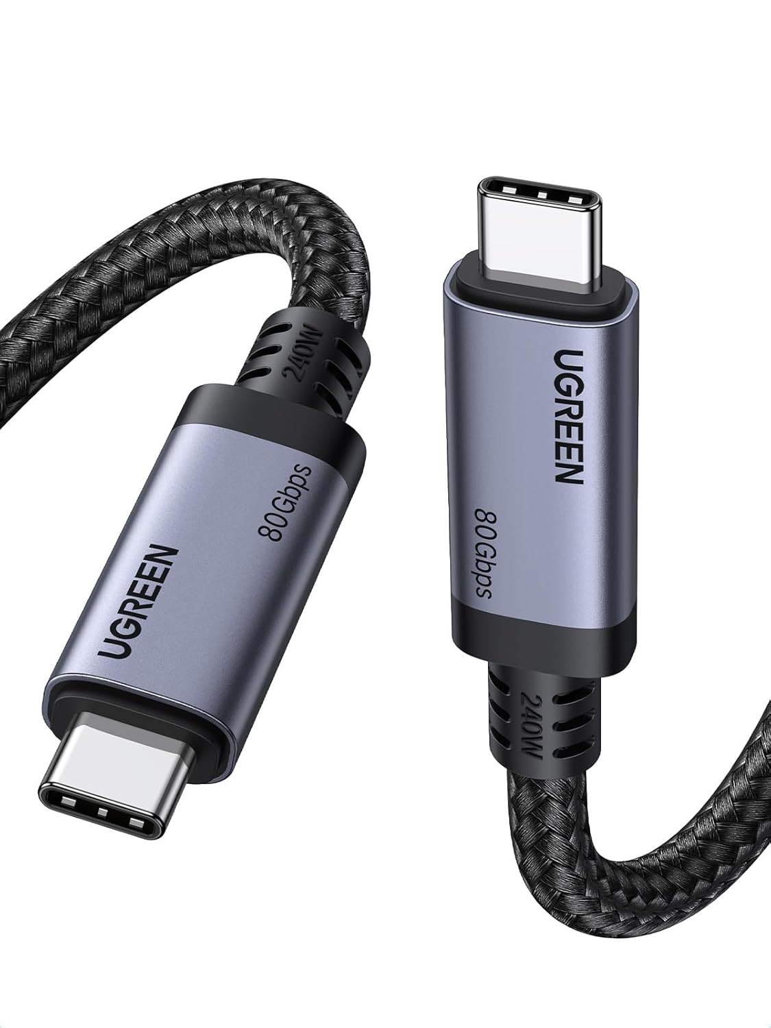 UGREEN USB C to USB C Cable 240W USB4 Gen4 80Gbps Premium 17K Dual 8K Triple 4K Display PD3.1 Charging Compatible with Thunderbolt 4/3, USB C Monitors, MacBook, iPad, iPhone 17/16/15, 3.3FT