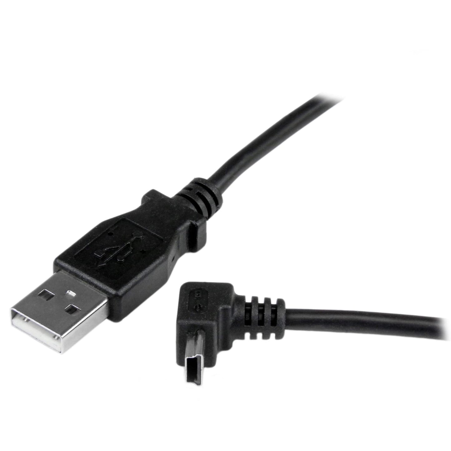 StarTech.com Down Angle Mini USB Cable - 2m - Black - USB A to Mini USB B - USB to Mini USB Cable - Mini USB Charger - USB A to Mini B (USBAMB2MD)