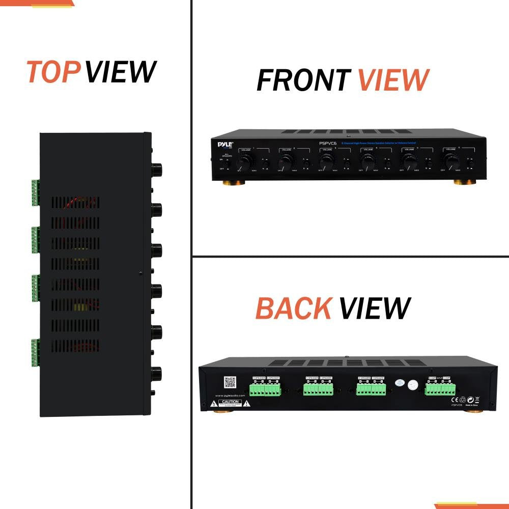 Pyle Premium New and Improved 6 Zone Channel Speaker Switch Selector Volume Control Switch Box Hub Distribution Box for Multi-Channel High Powered Amplifier Control 6 Pairs of Speakers - PSPVC6