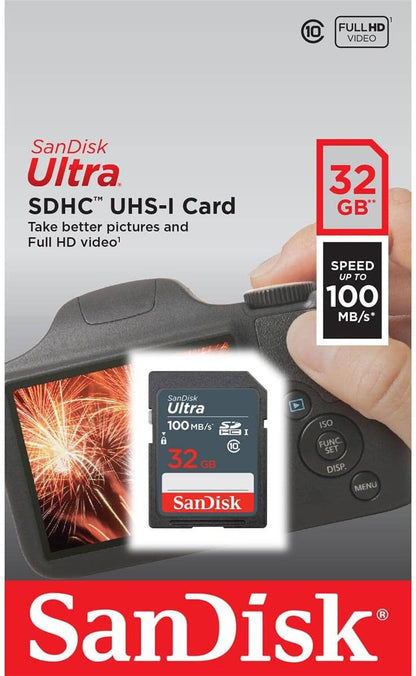 SanDisk 32GB Ultra 100MBs SDHC Memory Card