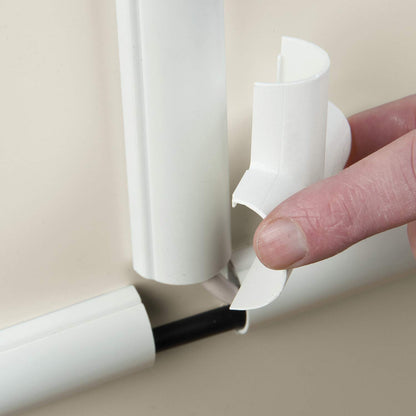 D-Line Cable Raceway On-Wall Cord Cover | 1D3015W | Surface Mount Electrical Channel to Hide and Conceal Cords, Cables, and Wires | White, Paintable