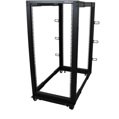 StarTech 42U 4-Post Server Rack, 19in Open Frame Rack with 40in (101cm) Mounting Depth and 1323lb (600kg) Weight Capacity, Mobile or Floor Mount IT Rack