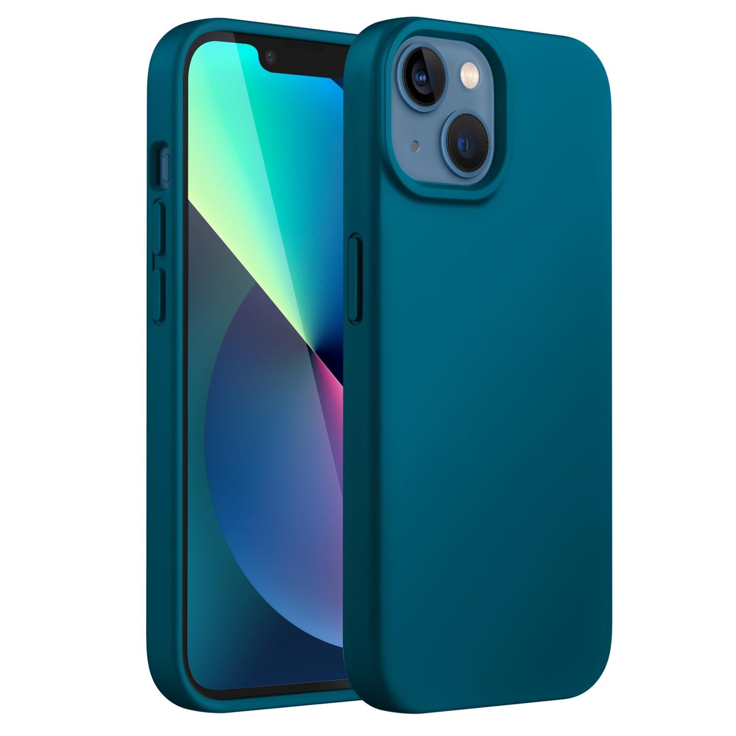 JETech Silicone Case for iPhone 13 6.1-Inch, Silky-Soft Touch Full-Body Protective Phone Case, Shockproof Cover with Microfiber Lining (Black)