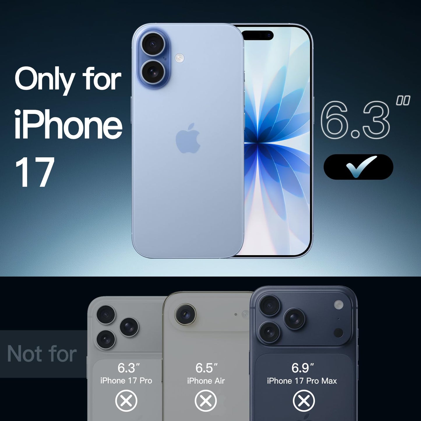 JETech Case for iPhone 17 Pro Max 6.9-Inch, Non-Yellowing Shockproof Phone Bumper Cover, Anti-Scratch Clear Back (Clear)