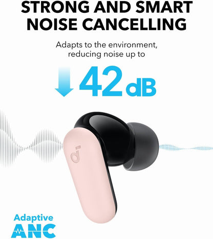 Soundcore P30i by Anker Noise Cancelling Earbuds, Strong and Smart Noise Cancelling, Powerful Bass, 45H Playtime, 2-in-1 Case and Phone Stand, IP54, Wireless Earbuds, Bluetooth 5.4 (Black)